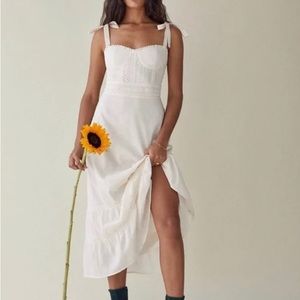 Reformation Noa Dress new with tags in Cream/White in size 6